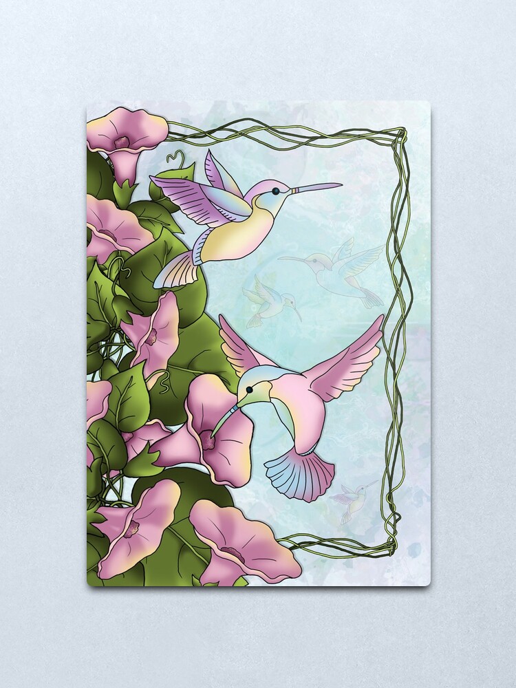 Alternate view of Hummingbird Flutterings Metal Print