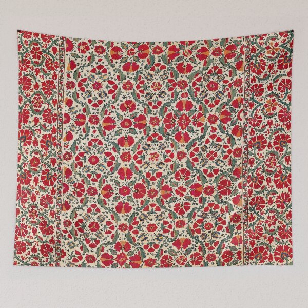 Item preview, Bokhara Suzani 18th Century Floral Embroidery Print designed and sold by Vicky Brago-Mitchell®.