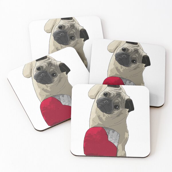 Item preview, Pug with a Heart designed and sold by MOKA META.