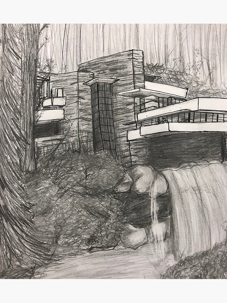 Falling Water- Frank Lloyd Wright" Postcard by GraceElizabeth- | Redbubble