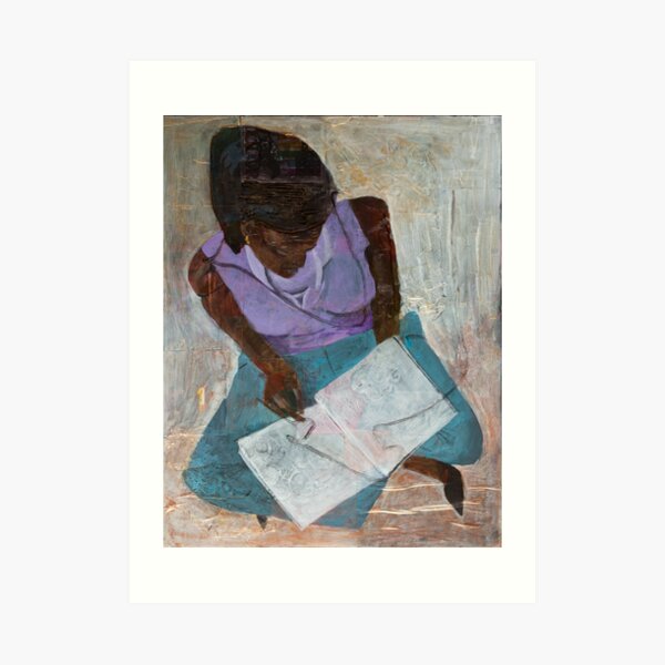 Black Woman Reading Art Print