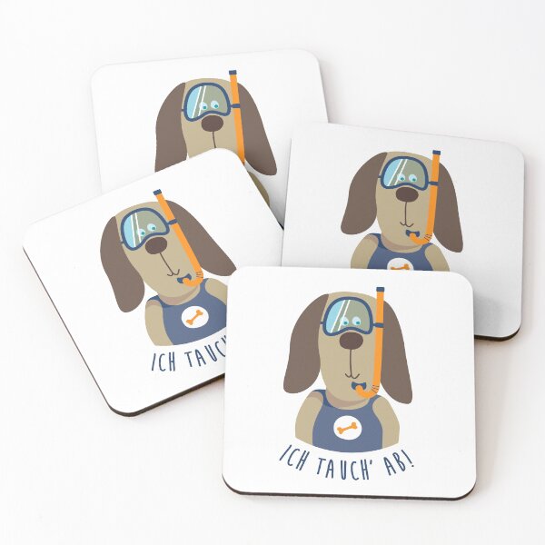 Artikelvorschau, Illustration Hund tauchen Sommer Sonne Wasser Meer See maritim entworfen und verkauft von eskima.