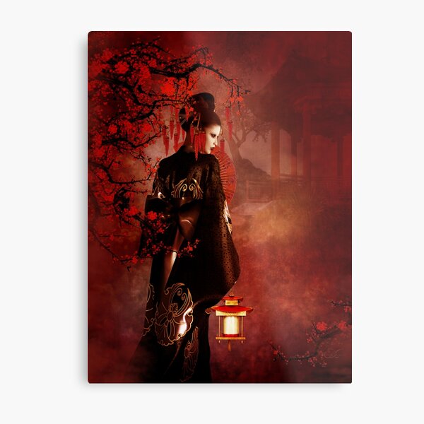 Sakura Red Metal Print