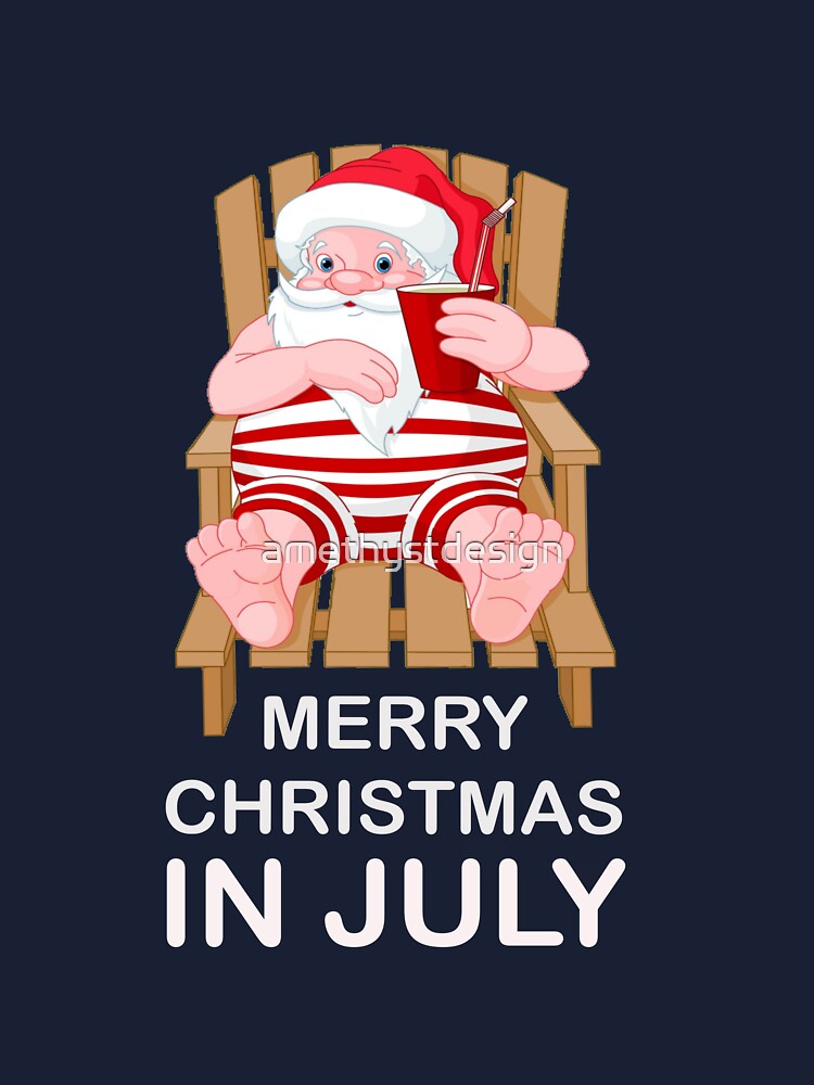 Download Santa On The Beach Merry Christmas In July Gift Kids T Shirt By Amethystdesign Redbubble