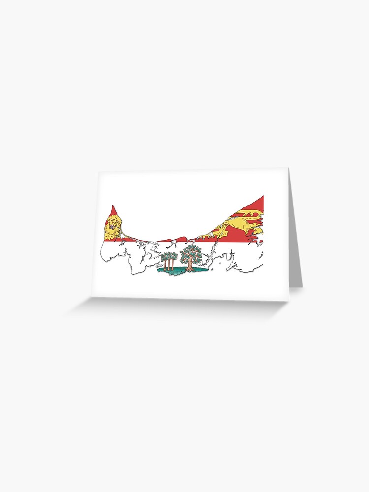 Tarjetas De Felicitacion Mapa De La Bandera De Isla Del Principe Eduardo De Abbeyz71 Redbubble