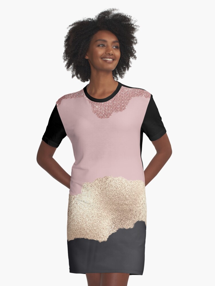 rose gold sequin t shirt dress