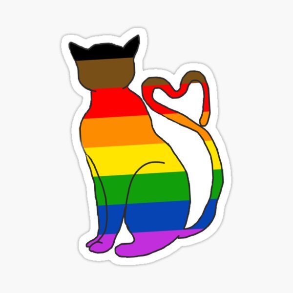 Gay Pride Cat Sticker For Sale By Vincaphy Redbubble 1259