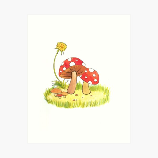 Mushroom Doodle Art Print