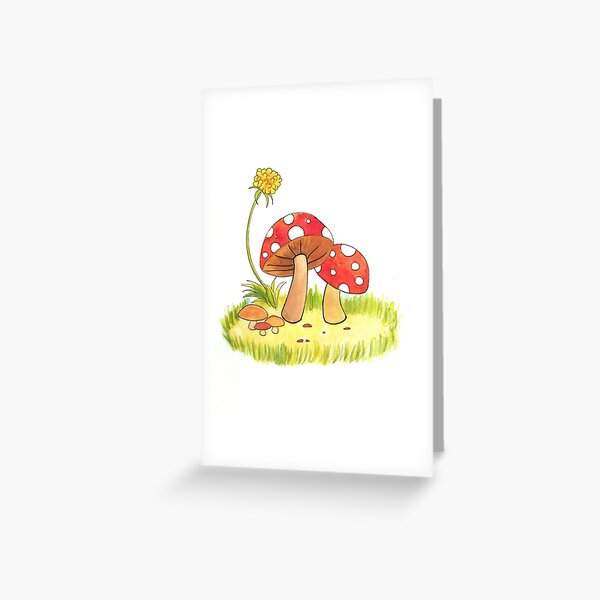 Mushroom Doodle  Greeting Card