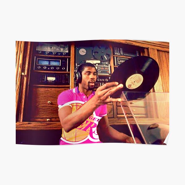 Magic Johnson DJ’ing Lakers Poster
