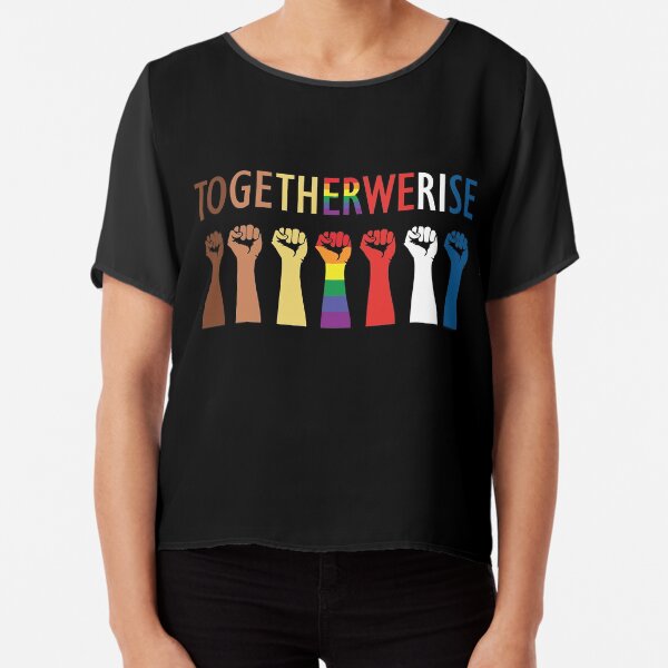 Together We Rise Unity Design Chiffon Top