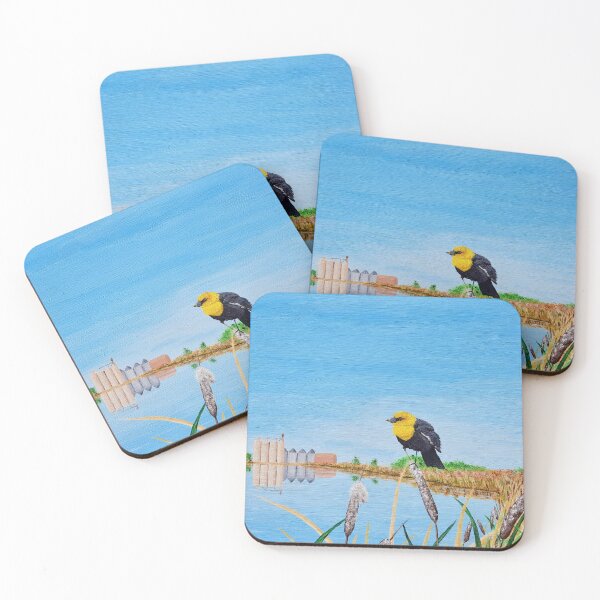Item preview, Yellow-Headed Blackbird in the Cattails designed and sold by BrianSloanPaint.