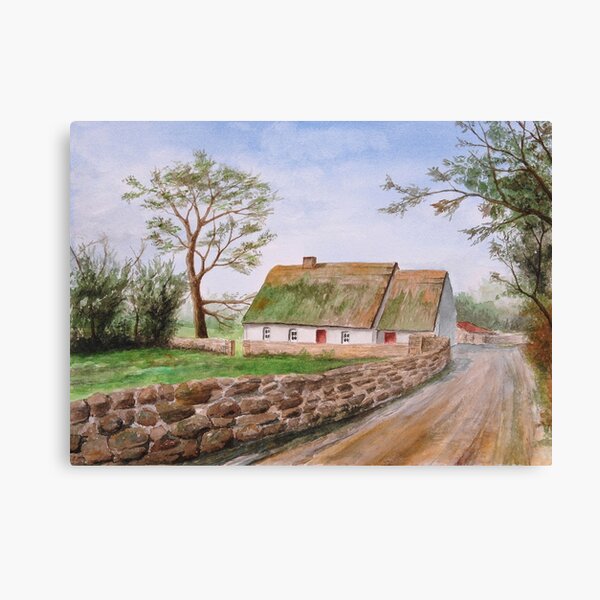 Traditional Irish Thatched Cottage Canvas Print