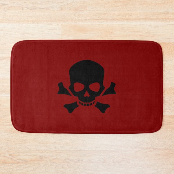 Item preview, BLACK SKULL AND CROSSBONES ON MAROON designed and sold by PetsandBeyond.