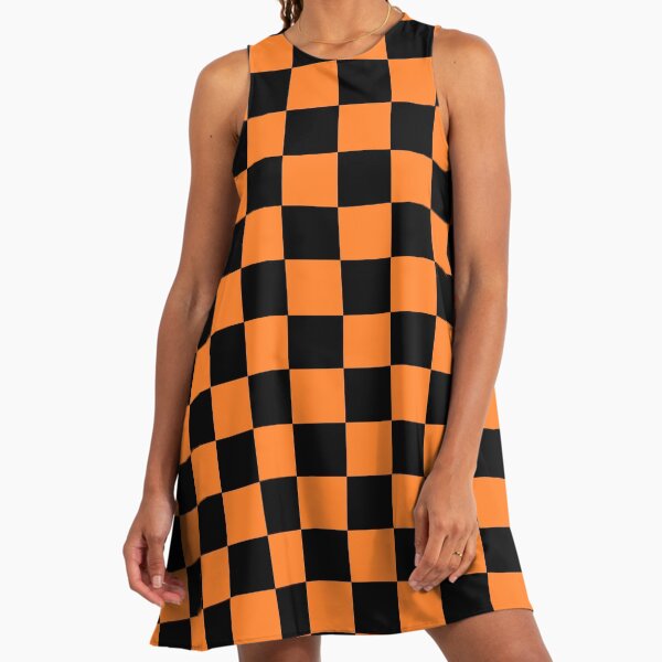 Checkered Orange and Black " A-Line Dress for Sale by lornakay | Redbubble