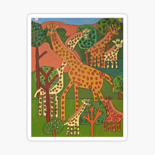 Giraffes Zion Levy Stewart Art Sticker