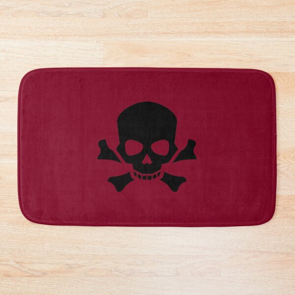 Item preview, BLACK SKULL AND CROSSBONES ON BURGUNDY designed and sold by PetsandBeyond.