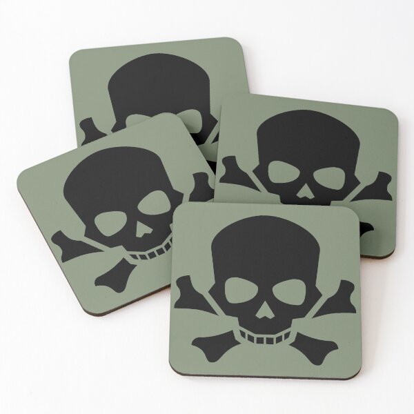 Item preview, BLACK SKULL AND CROSSBONES ON CAMOUFLAGE GREEN designed and sold by PetsandBeyond.
