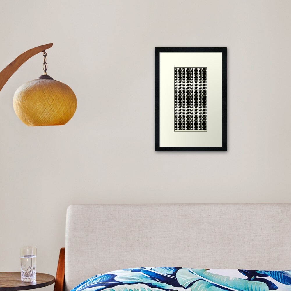 Block of Penny Black stamps Framed Art Print