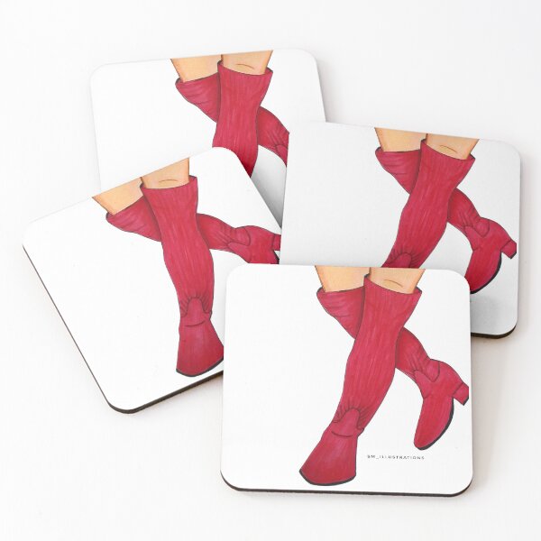 Item preview, Red Boots Fashion shoe art print designed and sold by SMillustrations.