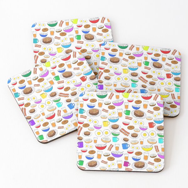 Item preview, Colorful Breakfast Items Pattern Illustrations designed and sold by judgeart.