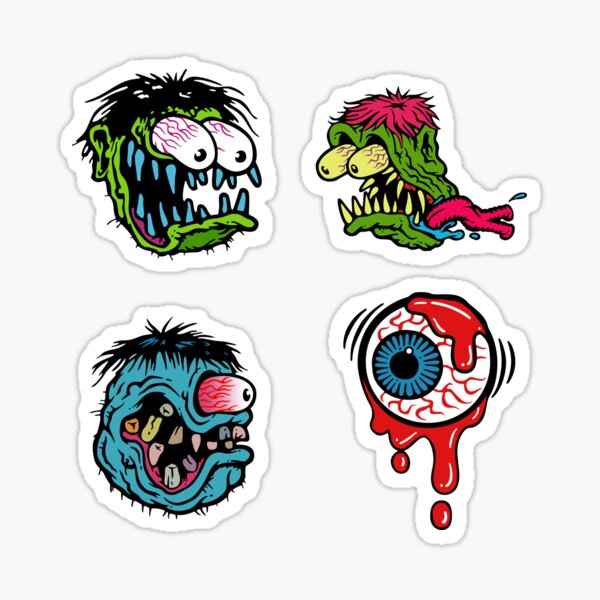 10Pcs Rat Fink Pinup Girl Classic Ed Roth Vinyl Decal Big Daddy Bicycle Stickers 