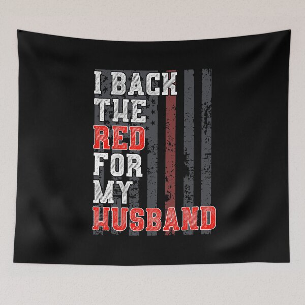 Item preview, Firefighter Wife Support Husband Quote American Flag Red  designed and sold by CreatedByHeidi.
