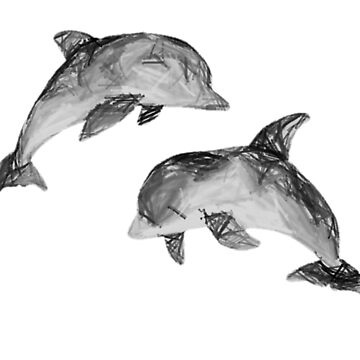 Jumping Grey Dolphins - Pencil | iPad Case & Skin