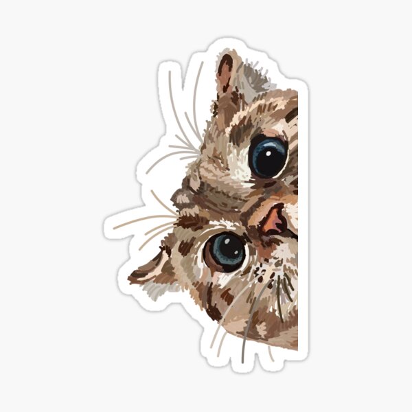 Peeking Cat Sticker