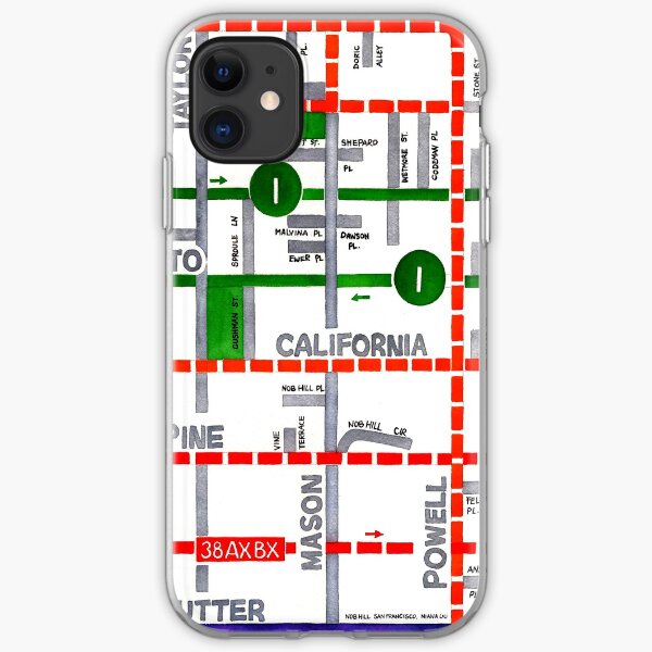 San Francisco map - Nob Hill iPhone Soft Case