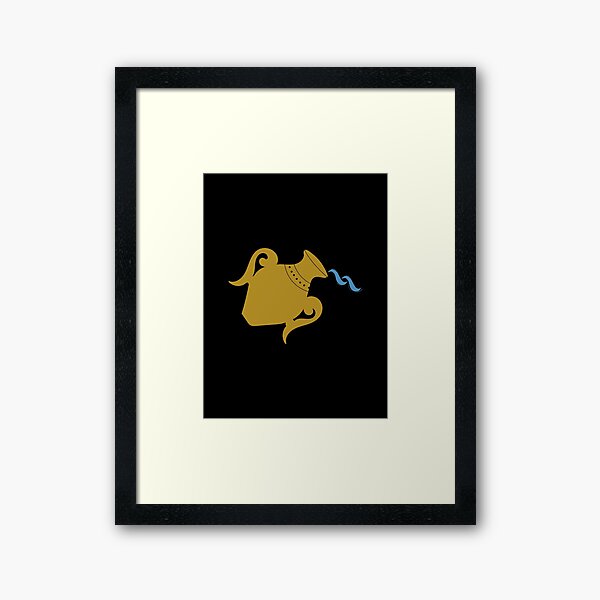 Aquarius - Zodiac Symbols Framed Art Print
