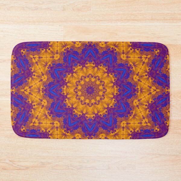 Item preview, Psychedelic mandala in orange and blue.  designed and sold by cr6zym1nd.