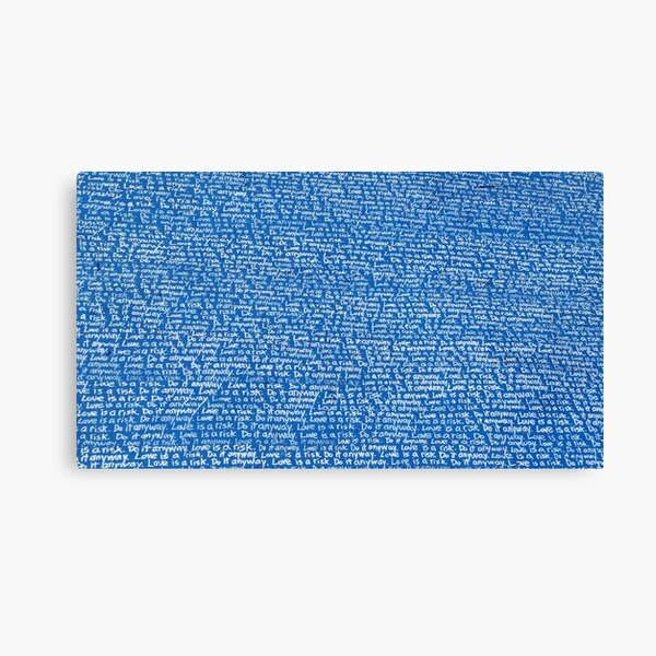 "Love is a risk. Do it anyway" - Wynwood Mural by Renda Writer (Blue) Canvas Print