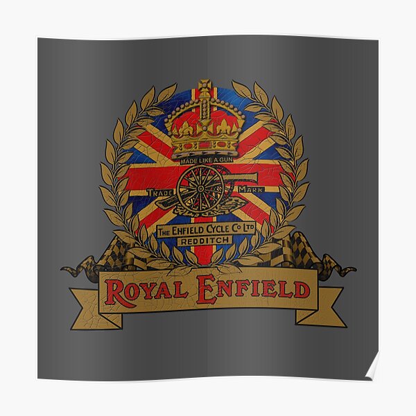 Conception de moto Classic Royal Enfield Crest de MotorManiac Poster