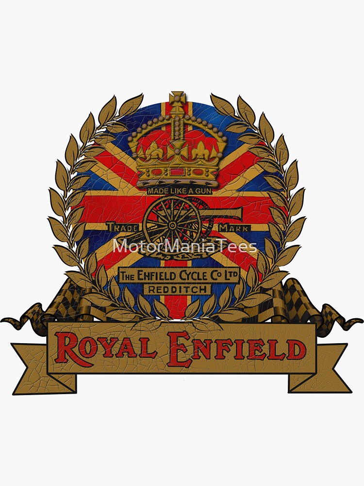 ROYAL ENFIELD gold sticker decal 105mm x 60mm Clear backing 