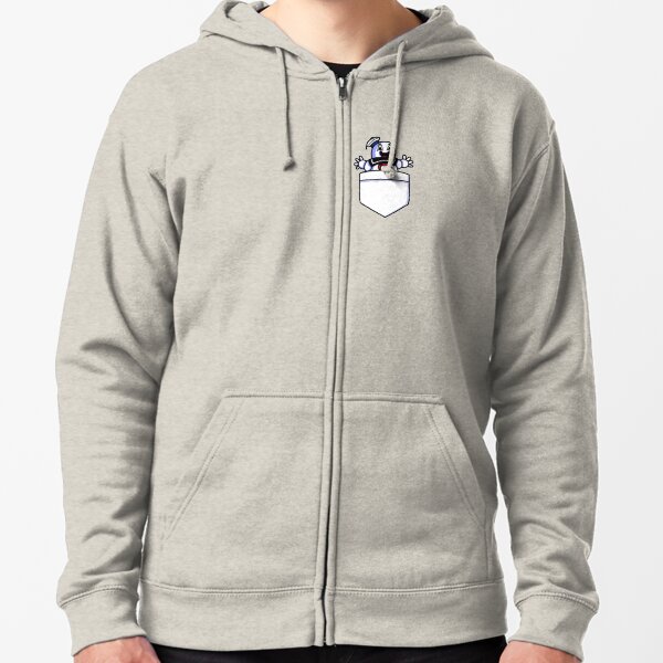 Pocket Sized Marshmallow Man Zipped Hoodie