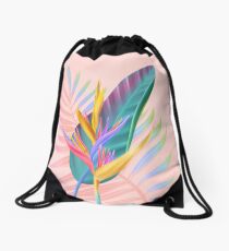 tropical bird of paradise Drawstring Bag
