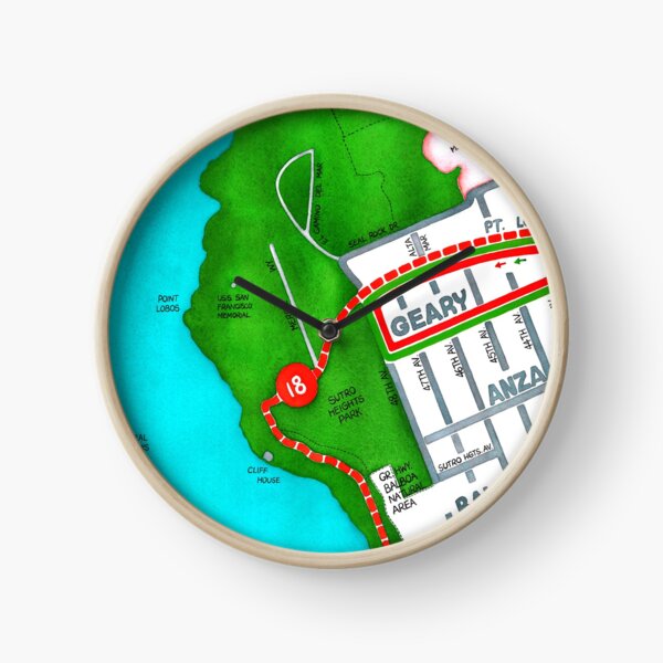 San Francisco map - Outer Richmond Clock