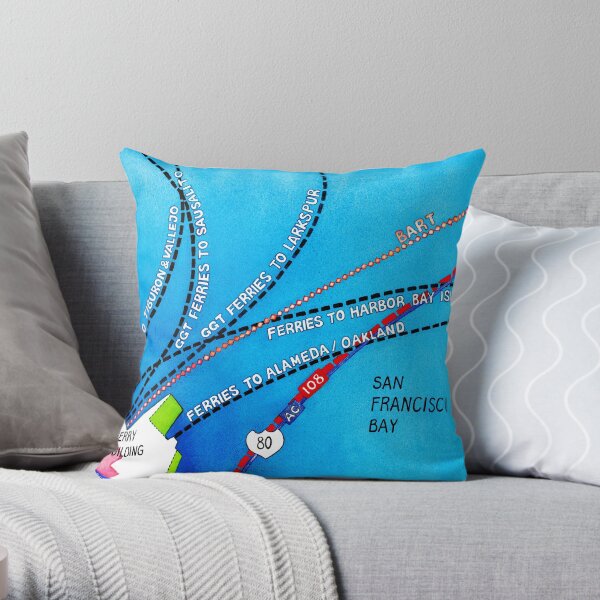 San Francisco map - Embarcadero Throw Pillow