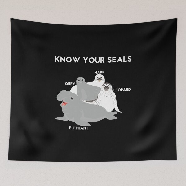 Item preview, Know Your Seals - Elephant Harp Grey Leopard designed and sold by PrintPress.