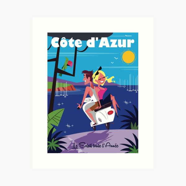 Cote D'Azur poster Art Print