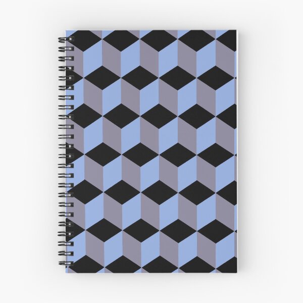Item preview, Isometric Cube Pattern Black Blue Lilac Geometric Art designed and sold by taiche.