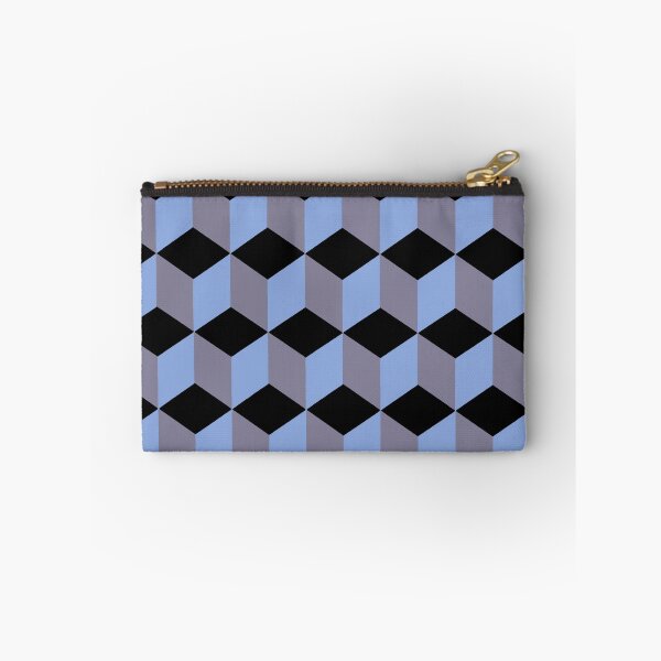 Item preview, Isometric Cube Pattern Black Blue Lilac Geometric Art designed and sold by taiche.
