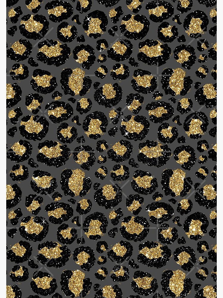 Black and Gold Glitter Cheetah Skin by MysticMarble