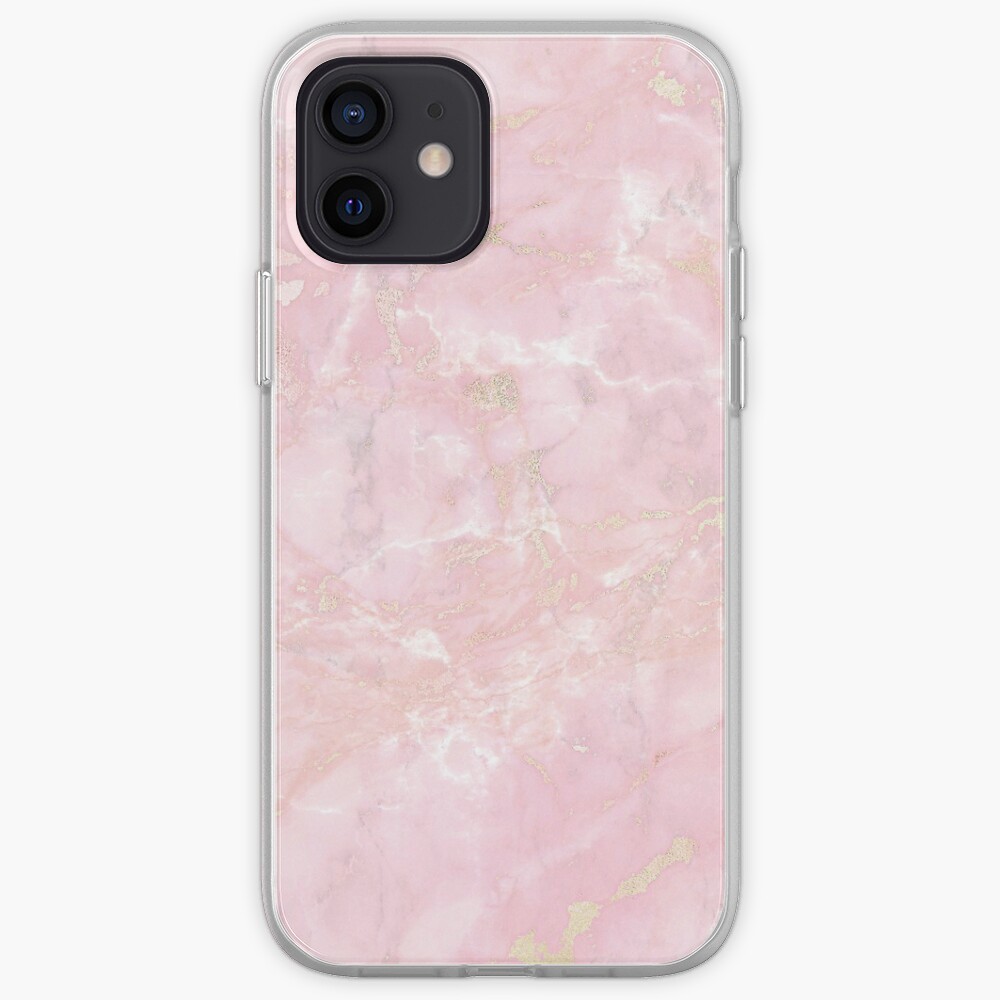 RoseGold Metal Veines on Pink Marble iPhone Case & Cover