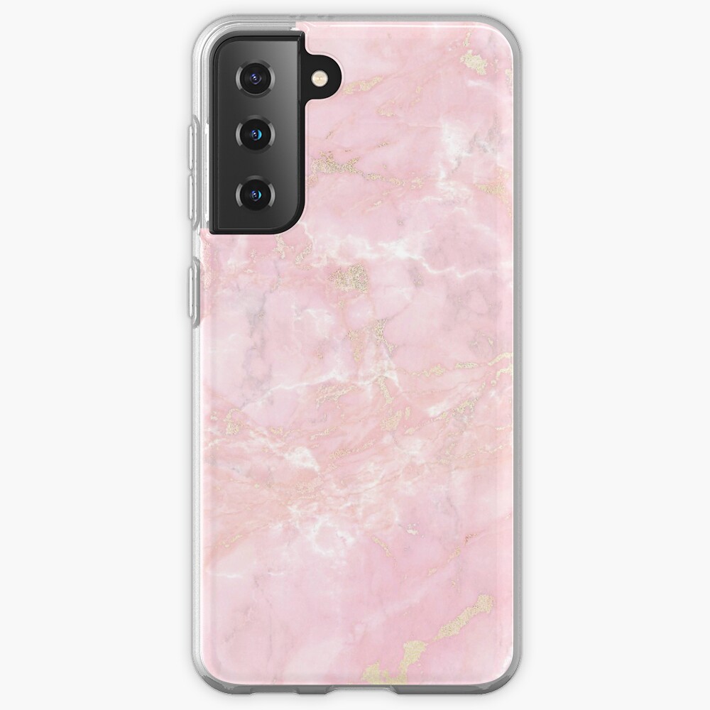 RoseGold Metal Veines on Pink Marble Case & Skin for Samsung Galaxy