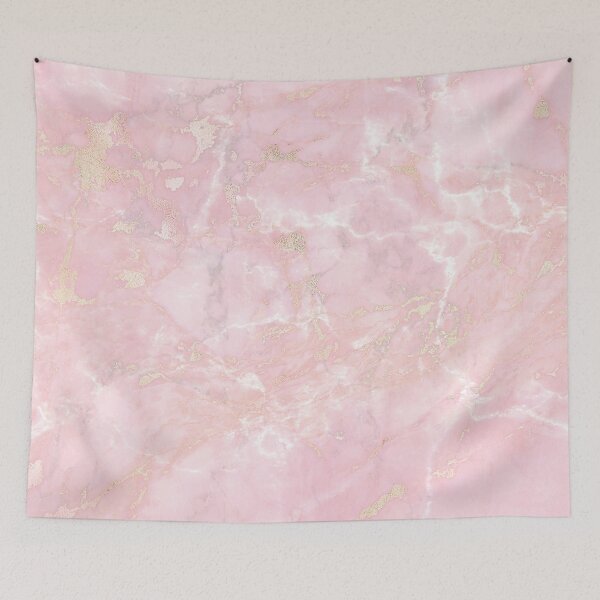 Aperçu de l'œuvre Veines de métal RoseGold sur faux marbre rose créée et vendue par MysticMarble.