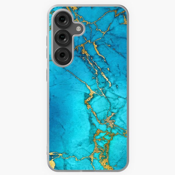Item preview, Teal Blue Faux Marble and Gold Glitter Veins designed and sold by MysticMarble.