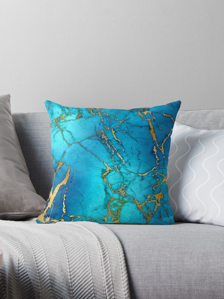 Blue marble hot sale throw pillow