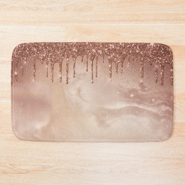 Item preview, Faux Copper Bronze Glitter Rain on Shiny Marble designed and sold by MysticMarble.